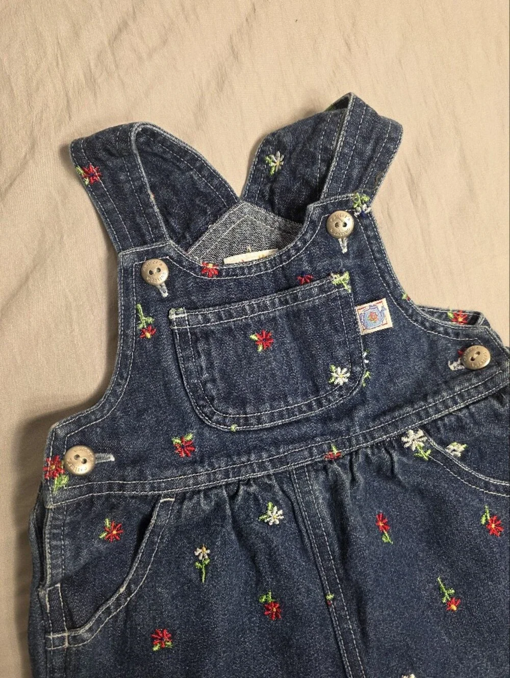Vintage 2000s Carters Floral Embroidered Overalls